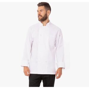 Chef Works Men's White Le Mans Chef Coat Easy Movement Chefs Wear Size M